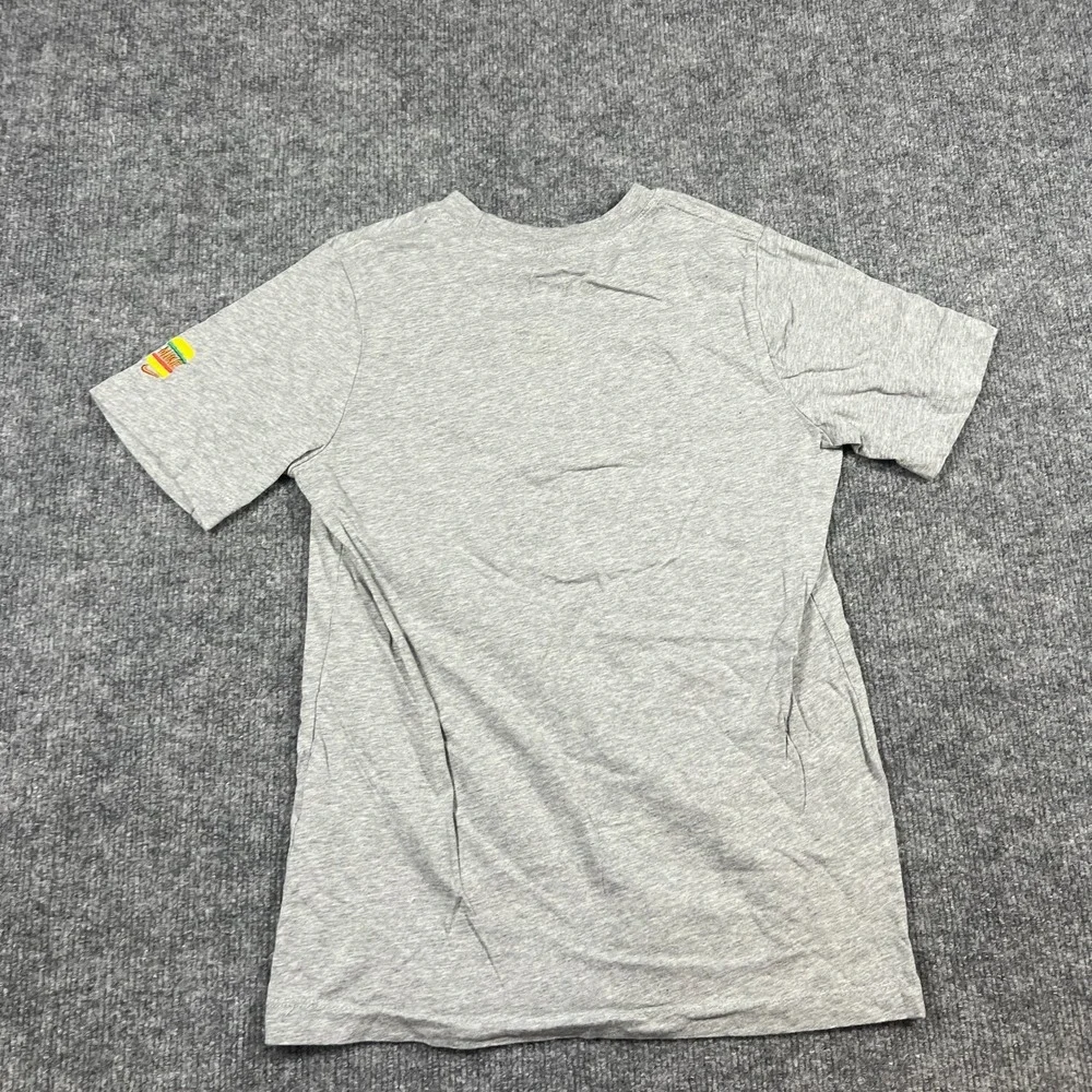 Nike‎ T-Shirt Boys L Heather Grey Cotton Sole Food Graphic Short Sleeve Pullover